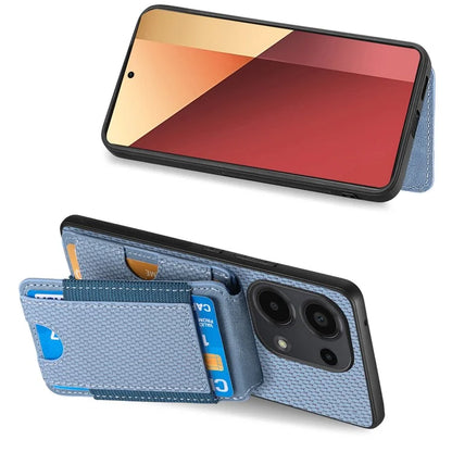 C1-12 For Xiaomi Redmi Note 13 Pro 4G / Poco M6 Pro 4G Case Adjustable Kickstand Leather Carbon Fiber Cover