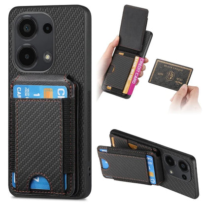 C1-12 For Xiaomi Redmi Note 13 Pro 4G / Poco M6 Pro 4G Case Adjustable Kickstand Leather Carbon Fiber Cover