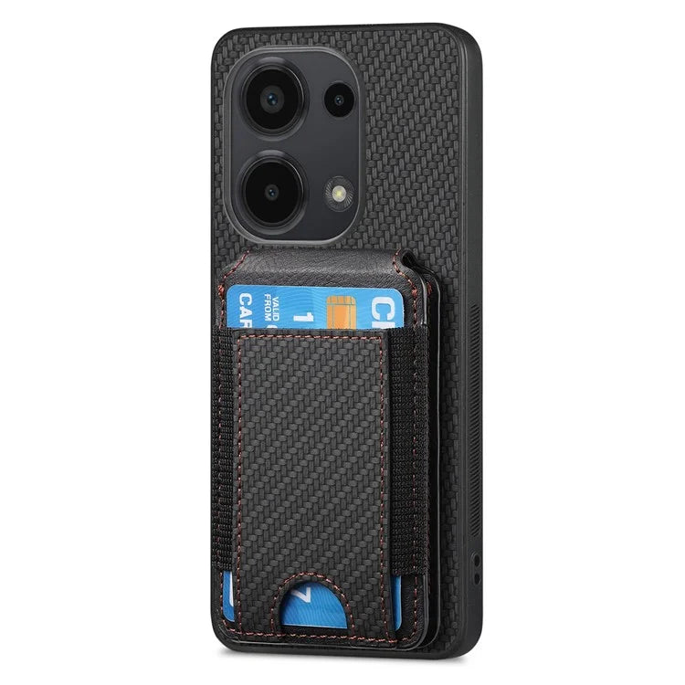 C1-12 For Xiaomi Redmi Note 13 Pro 4G / Poco M6 Pro 4G Case Adjustable Kickstand Leather Carbon Fiber Cover