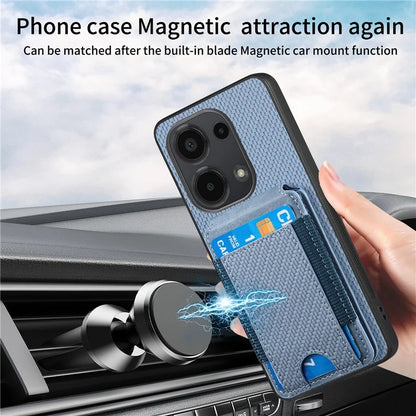 C1-12 For Xiaomi Redmi Note 13 Pro 4G / Poco M6 Pro 4G Case Adjustable Kickstand Leather Carbon Fiber Cover