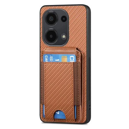 C1-12 For Xiaomi Redmi Note 13 Pro 4G / Poco M6 Pro 4G Case Adjustable Kickstand Leather Carbon Fiber Cover