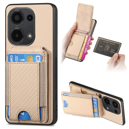 C1-12 For Xiaomi Redmi Note 13 Pro 4G / Poco M6 Pro 4G Case Adjustable Kickstand Leather Carbon Fiber Cover