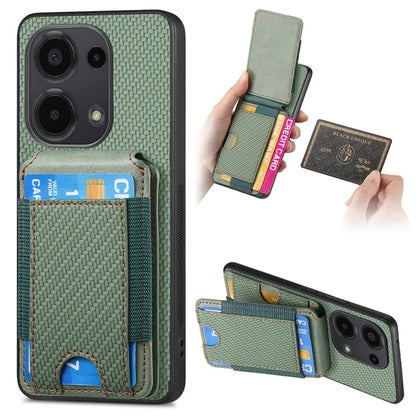 C1-12 For Xiaomi Redmi Note 13 Pro 4G / Poco M6 Pro 4G Case Adjustable Kickstand Leather Carbon Fiber Cover