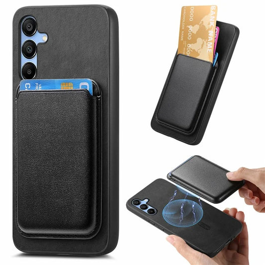 B2 For Samsung Galaxy A25 5G (Global) (161.0 X 76.5 X 8.3mm) Magnetic Phone Case with Card Bag
