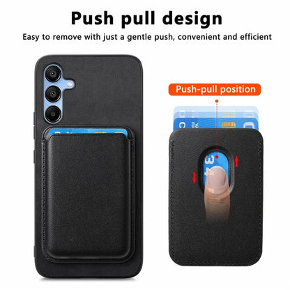 B2 For Samsung Galaxy A25 5G (Global) (161.0 X 76.5 X 8.3mm) Magnetic Phone Case with Card Bag