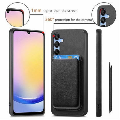 B2 For Samsung Galaxy A25 5G (Global) (161.0 X 76.5 X 8.3mm) Magnetic Phone Case with Card Bag