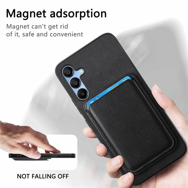 B2 For Samsung Galaxy A25 5G (Global) (161.0 X 76.5 X 8.3mm) Magnetic Phone Case with Card Bag