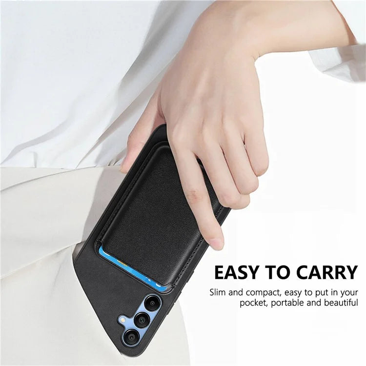 B2 For Samsung Galaxy A25 5G (Global) (161.0 X 76.5 X 8.3mm) Magnetic Phone Case with Card Bag