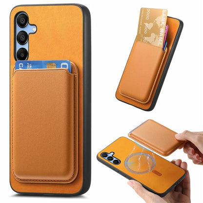 B2 For Samsung Galaxy A25 5G (Global) (161.0 X 76.5 X 8.3mm) Magnetic Phone Case with Card Bag