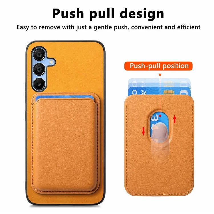 B2 For Samsung Galaxy A25 5G (Global) (161.0 X 76.5 X 8.3mm) Magnetic Phone Case with Card Bag