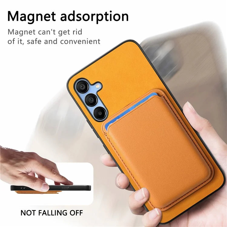 B2 For Samsung Galaxy A25 5G (Global) (161.0 X 76.5 X 8.3mm) Magnetic Phone Case with Card Bag