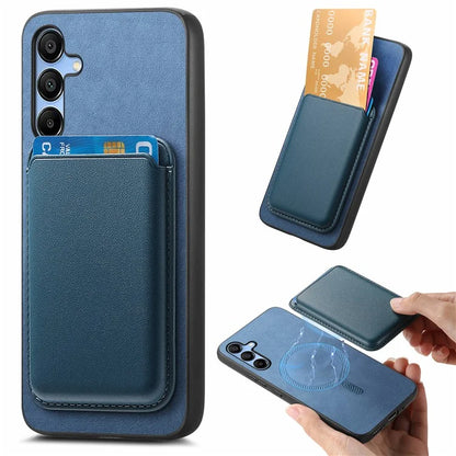 B2 For Samsung Galaxy A25 5G (Global) (161.0 X 76.5 X 8.3mm) Magnetic Phone Case with Card Bag
