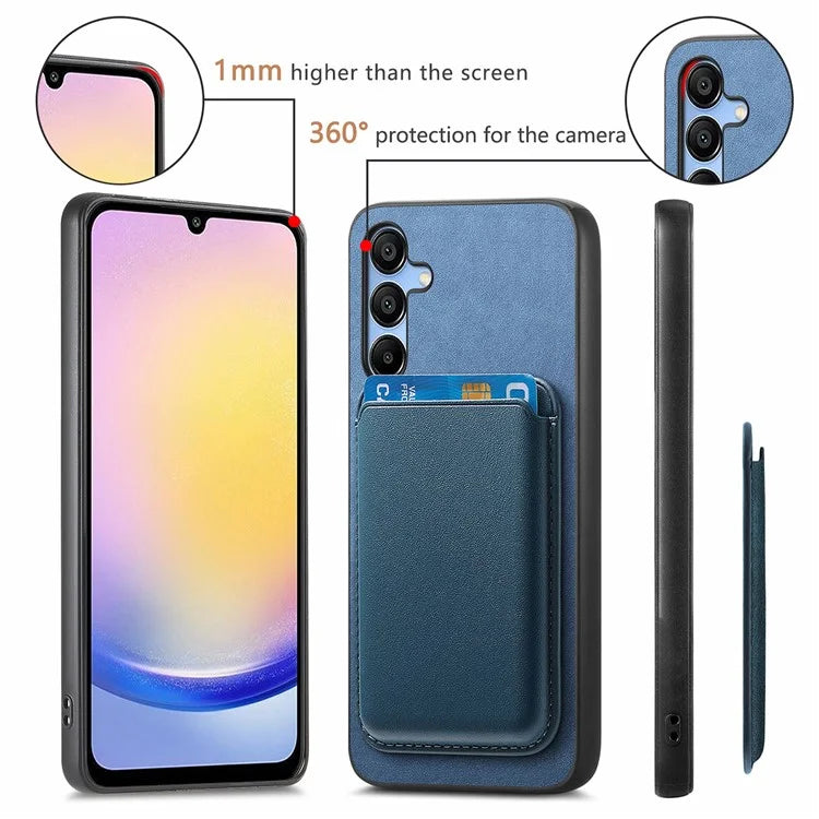 B2 For Samsung Galaxy A25 5G (Global) (161.0 X 76.5 X 8.3mm) Magnetic Phone Case with Card Bag