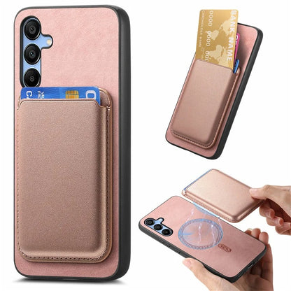 B2 For Samsung Galaxy A25 5G (Global) (161.0 X 76.5 X 8.3mm) Magnetic Phone Case with Card Bag