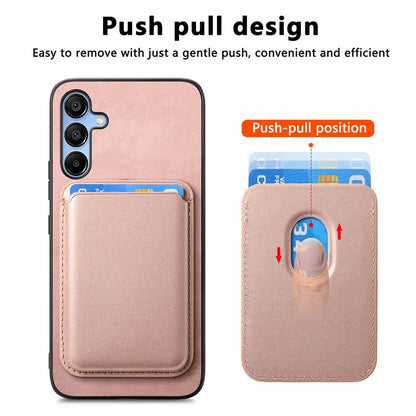 B2 For Samsung Galaxy A25 5G (Global) (161.0 X 76.5 X 8.3mm) Magnetic Phone Case with Card Bag
