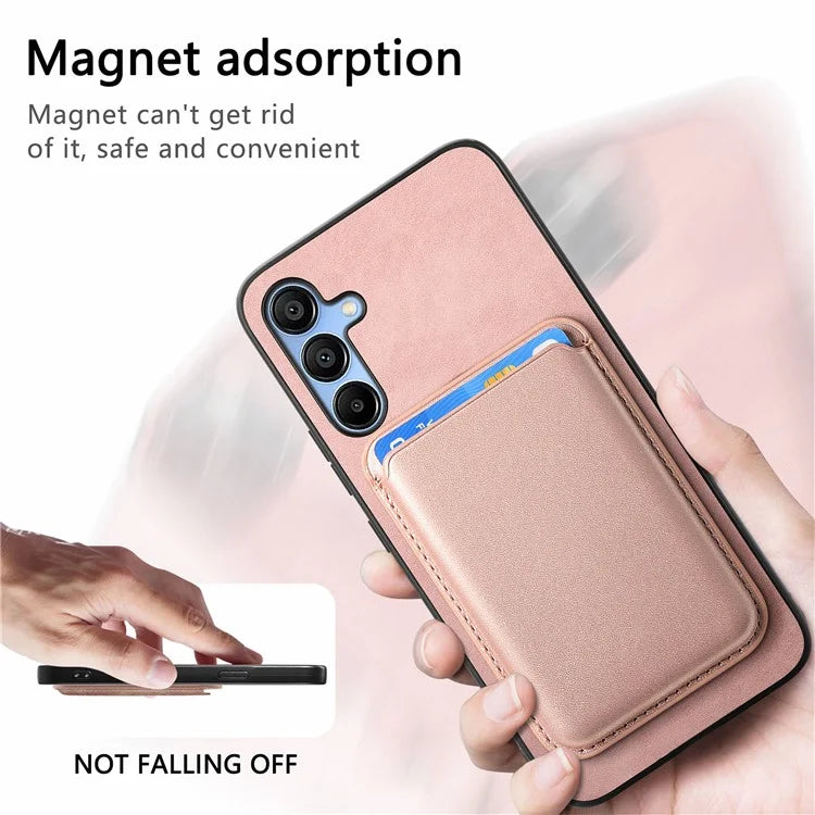 B2 For Samsung Galaxy A25 5G (Global) (161.0 X 76.5 X 8.3mm) Magnetic Phone Case with Card Bag