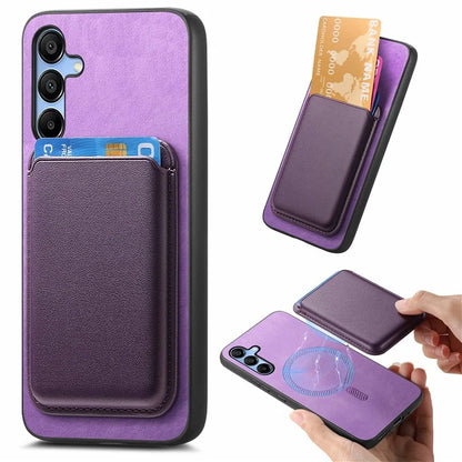 B2 For Samsung Galaxy A25 5G (Global) (161.0 X 76.5 X 8.3mm) Magnetic Phone Case with Card Bag
