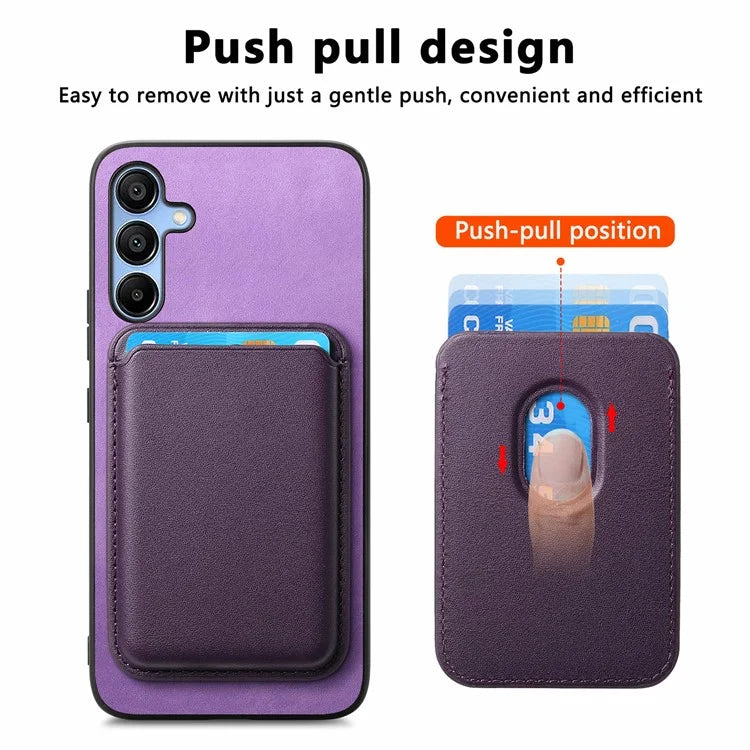 B2 For Samsung Galaxy A25 5G (Global) (161.0 X 76.5 X 8.3mm) Magnetic Phone Case with Card Bag