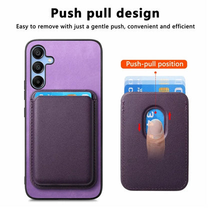 B2 For Samsung Galaxy A25 5G (Global) (161.0 X 76.5 X 8.3mm) Magnetic Phone Case with Card Bag