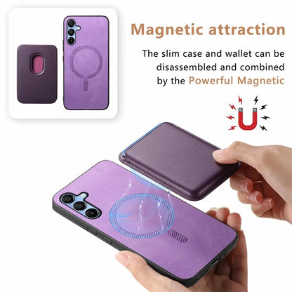 B2 For Samsung Galaxy A25 5G (Global) (161.0 X 76.5 X 8.3mm) Magnetic Phone Case with Card Bag