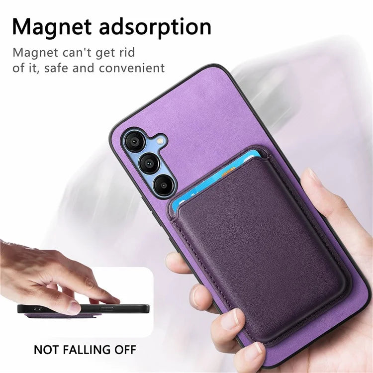 B2 For Samsung Galaxy A25 5G (Global) (161.0 X 76.5 X 8.3mm) Magnetic Phone Case with Card Bag