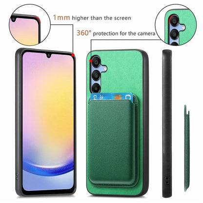 B2 For Samsung Galaxy A25 5G (Global) (161.0 X 76.5 X 8.3mm) Magnetic Phone Case with Card Bag