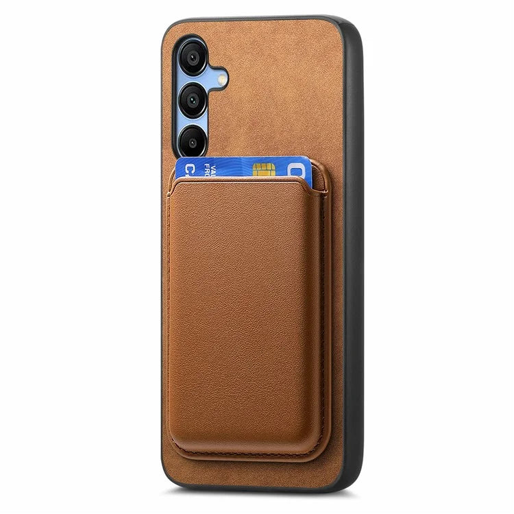 B2 For Samsung Galaxy A25 5G (Global) (161.0 X 76.5 X 8.3mm) Magnetic Phone Case with Card Bag