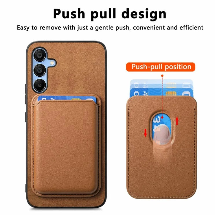 B2 For Samsung Galaxy A25 5G (Global) (161.0 X 76.5 X 8.3mm) Magnetic Phone Case with Card Bag