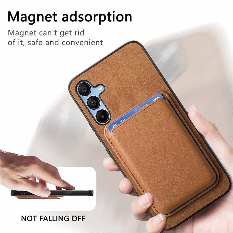 B2 For Samsung Galaxy A25 5G (Global) (161.0 X 76.5 X 8.3mm) Magnetic Phone Case with Card Bag
