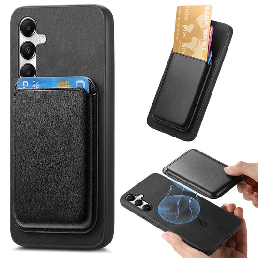 B2 For Samsung Galaxy A05s 4G Magnetic Phone Case Card Bag PU Leather Back Cover