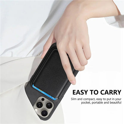B2 For iPhone 15 Pro Magnetic Phone Case Card Bag PU Leather Coated TPU Phone Cover