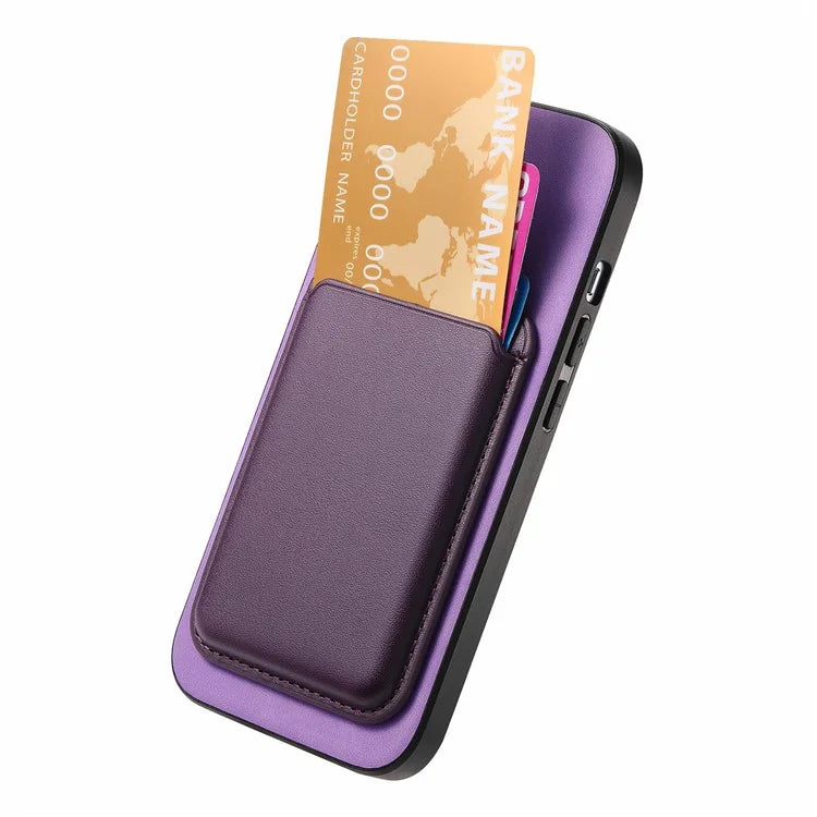 B2 For iPhone 15 Pro Magnetic Phone Case Card Bag PU Leather Coated TPU Phone Cover