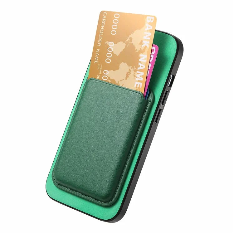 B2 For iPhone 15 Pro Magnetic Phone Case Card Bag PU Leather Coated TPU Phone Cover