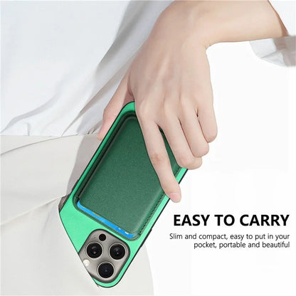 B2 For iPhone 15 Pro Magnetic Phone Case Card Bag PU Leather Coated TPU Phone Cover