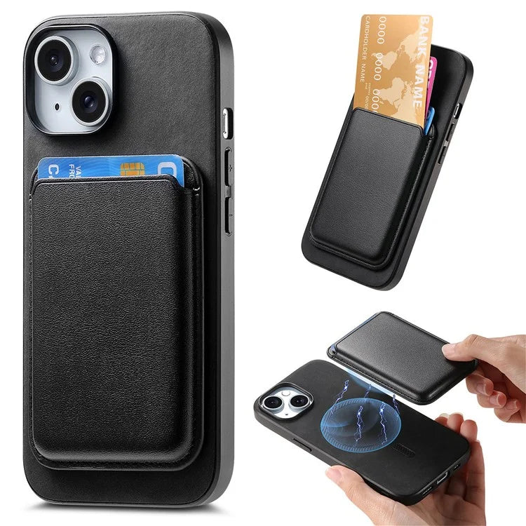B2 For iPhone 13 Magnetic Phone Case Leather Back Phone Cover Detachable Card Bag