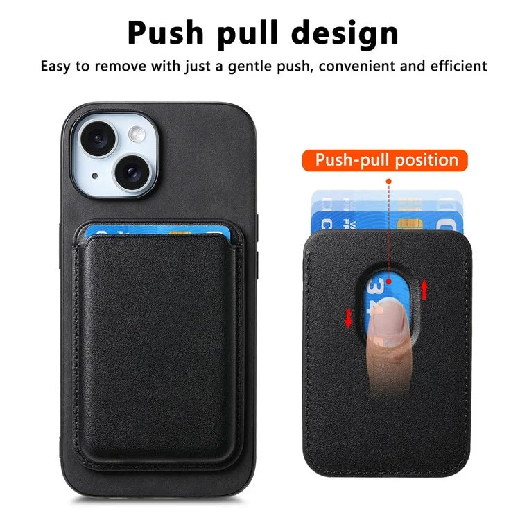 B2 For iPhone 13 Magnetic Phone Case Leather Back Phone Cover Detachable Card Bag