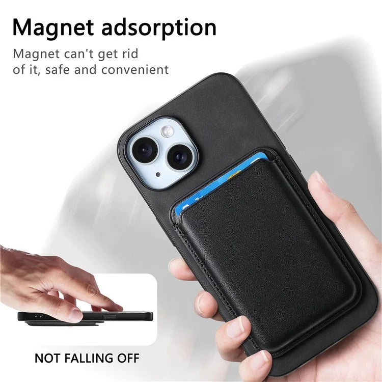 B2 For iPhone 13 Magnetic Phone Case Leather Back Phone Cover Detachable Card Bag