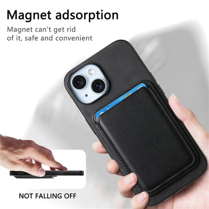 B2 For iPhone 13 Magnetic Phone Case Leather Back Phone Cover Detachable Card Bag