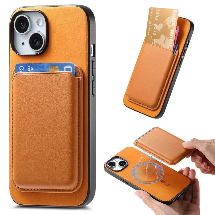 B2 For iPhone 13 Magnetic Phone Case Leather Back Phone Cover Detachable Card Bag