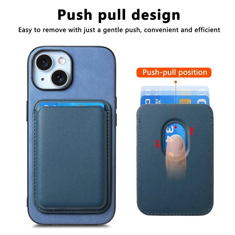 B2 For iPhone 13 Magnetic Phone Case Leather Back Phone Cover Detachable Card Bag