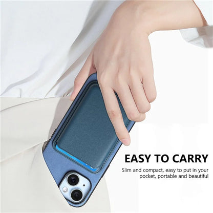 B2 For iPhone 13 Magnetic Phone Case Leather Back Phone Cover Detachable Card Bag