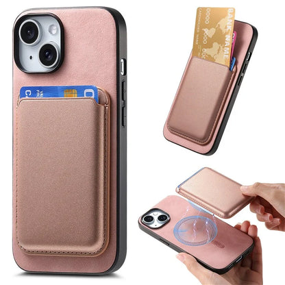 B2 For iPhone 13 Magnetic Phone Case Leather Back Phone Cover Detachable Card Bag