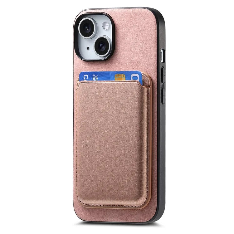 B2 For iPhone 13 Magnetic Phone Case Leather Back Phone Cover Detachable Card Bag