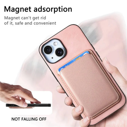B2 For iPhone 13 Magnetic Phone Case Leather Back Phone Cover Detachable Card Bag