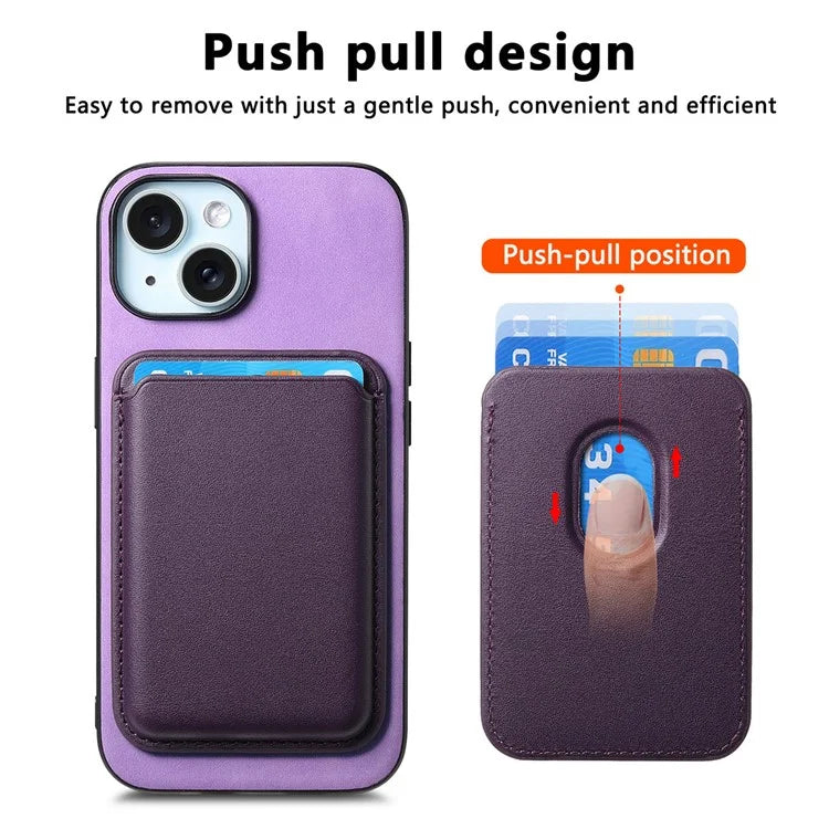 B2 For iPhone 13 Magnetic Phone Case Leather Back Phone Cover Detachable Card Bag