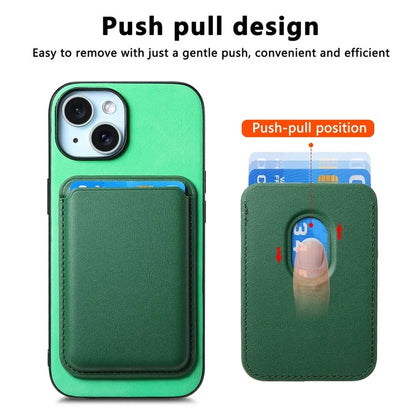B2 For iPhone 13 Magnetic Phone Case Leather Back Phone Cover Detachable Card Bag