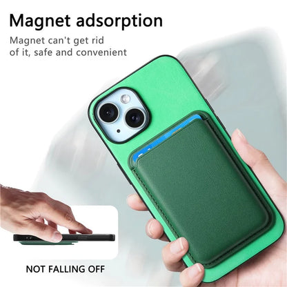 B2 For iPhone 13 Magnetic Phone Case Leather Back Phone Cover Detachable Card Bag