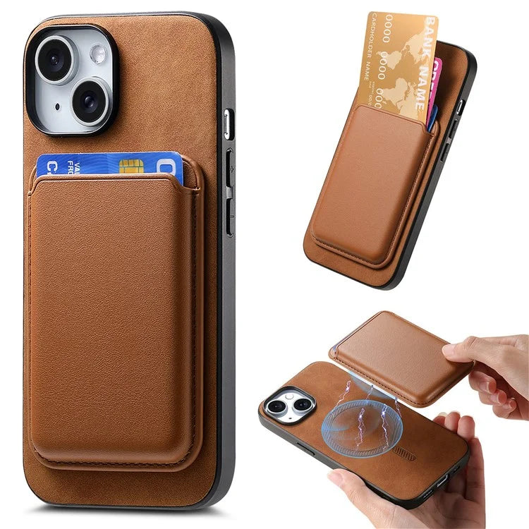 B2 For iPhone 13 Magnetic Phone Case Leather Back Phone Cover Detachable Card Bag