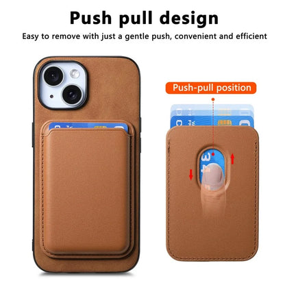 B2 For iPhone 13 Magnetic Phone Case Leather Back Phone Cover Detachable Card Bag
