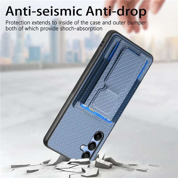 C1-13 For Samsung Galaxy A25 5G (Global) (161.0 X 76.5 X 8.3mm) Case Card Holder Kickstand Phone Cover